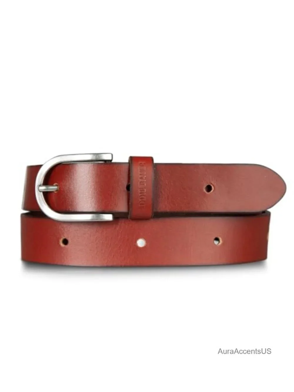 Genuine Leather Belt with Metal Buckle, Casual Women's Accessory